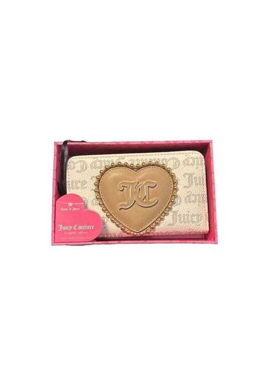 Juicy Couture Handbags - Juicy Couture Love Never Dies Bifold Wallet in Pecan/White with Logo Heart